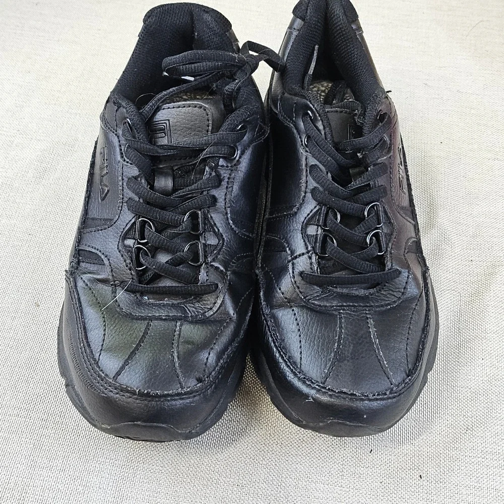 Fila US‎ 8 EEEE Work Athletic Shoes Black Leather Upper Cushioned Wide Width